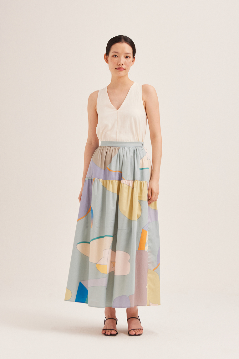 Fairground Gathered Maxi Skirt