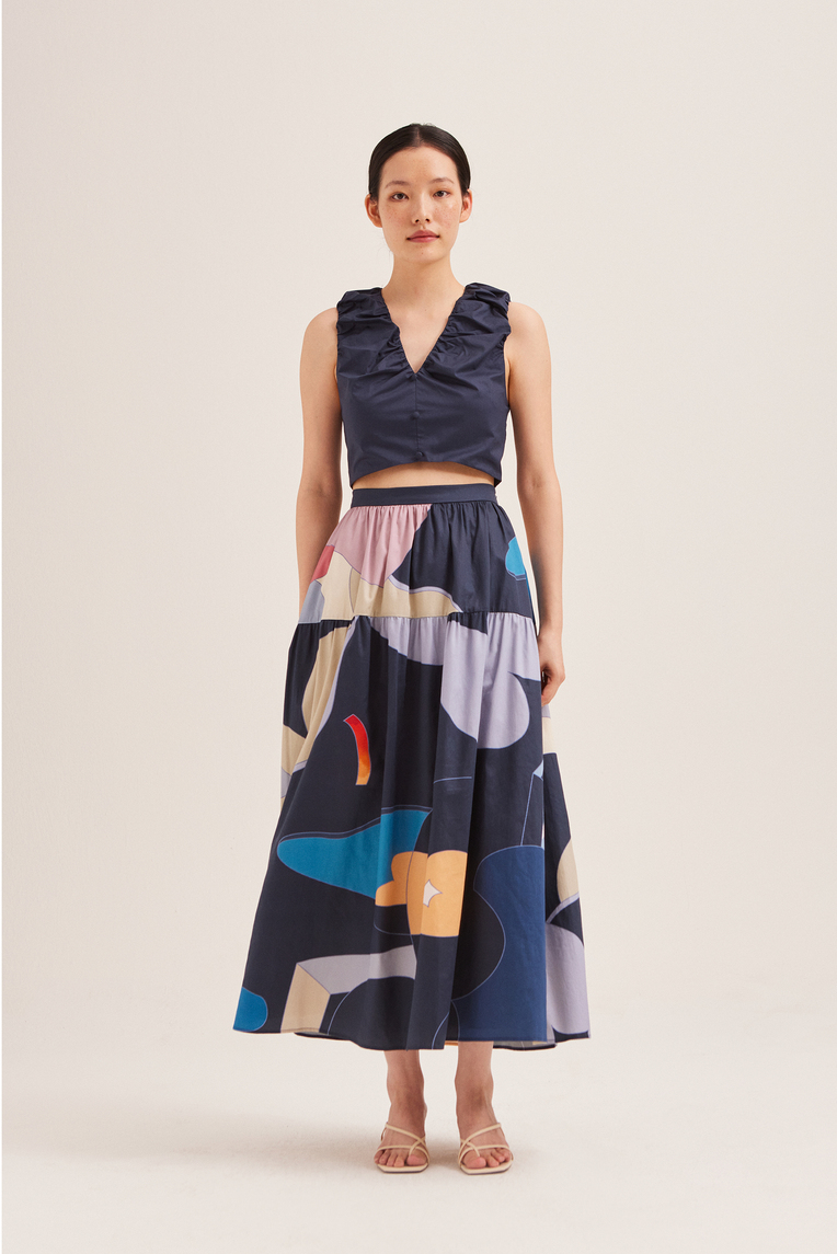 Fairground Gathered Maxi Skirt