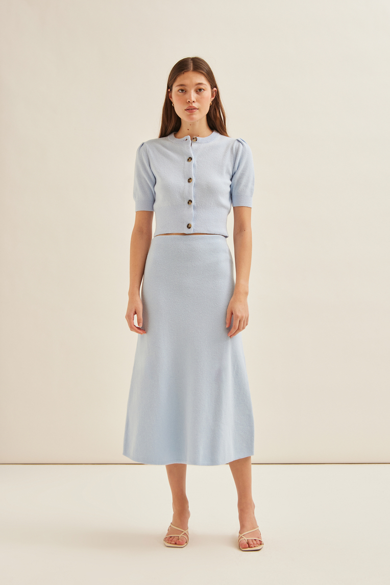 Bouclé Knit Midi Skirt