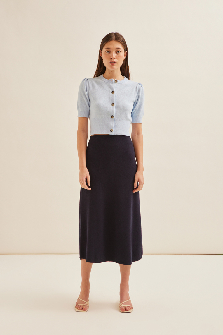 Bouclé Knit Midi Skirt