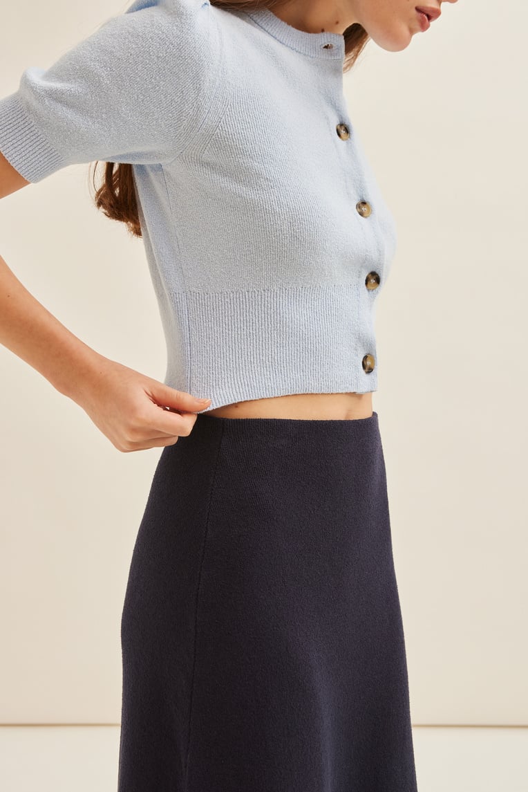 Bouclé Knit Midi Skirt