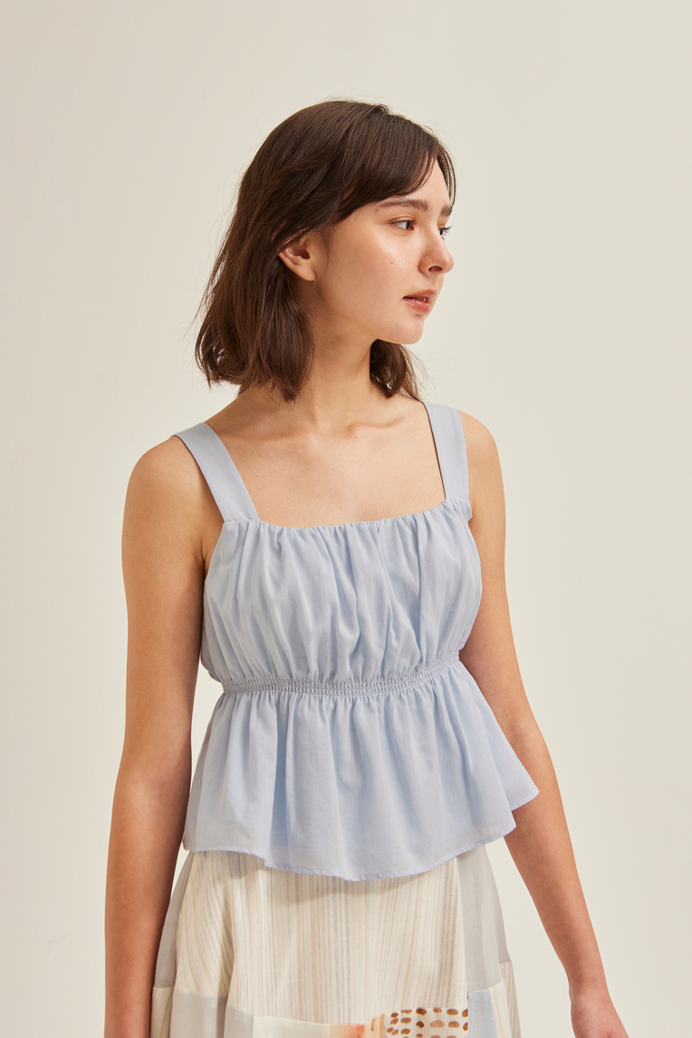 Smocked Tencel Cami Top