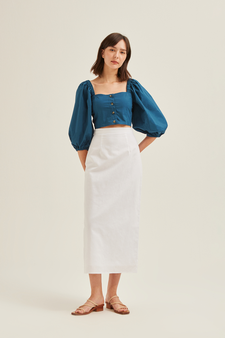 Puff-Sleeve Crop Top