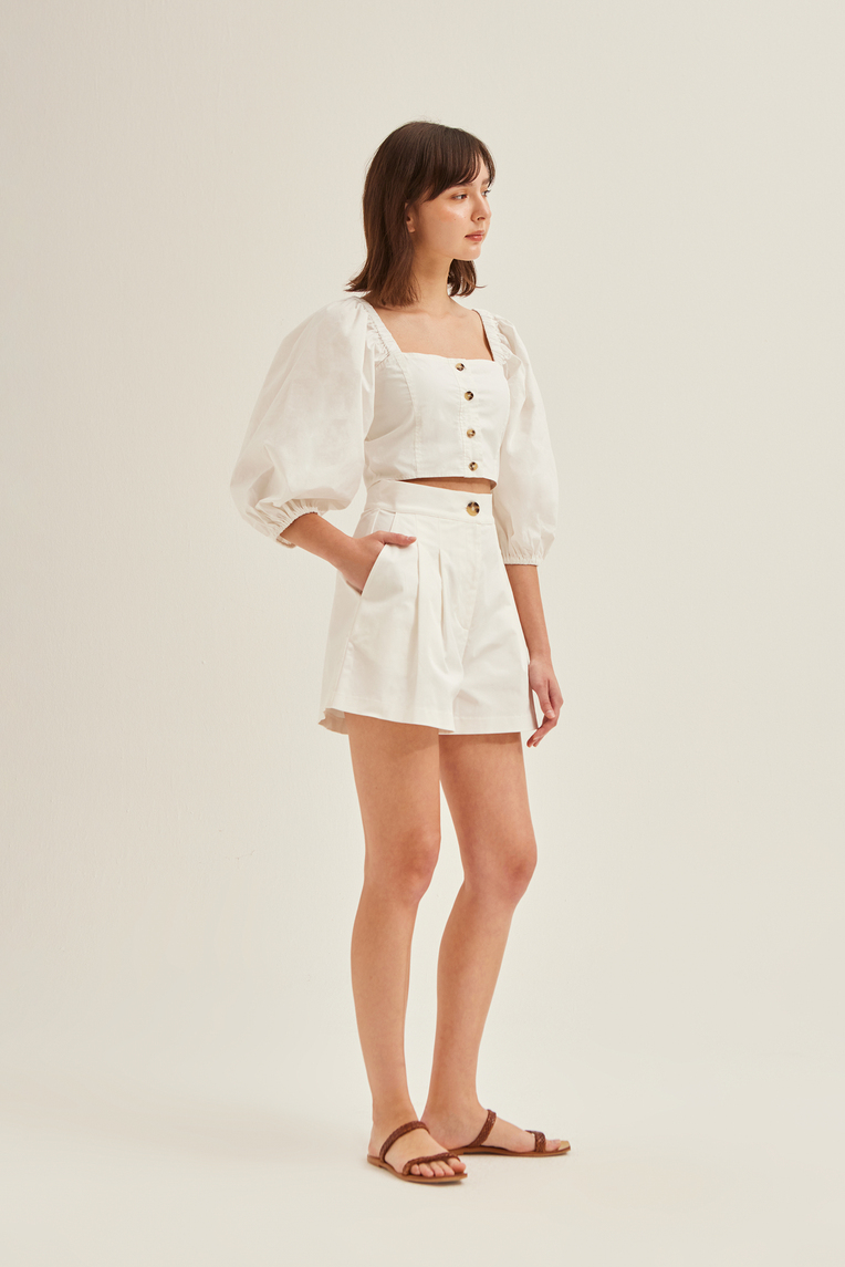 Puff-Sleeve Crop Top