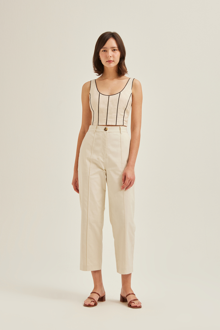 Pintuck Straight-Leg Pants