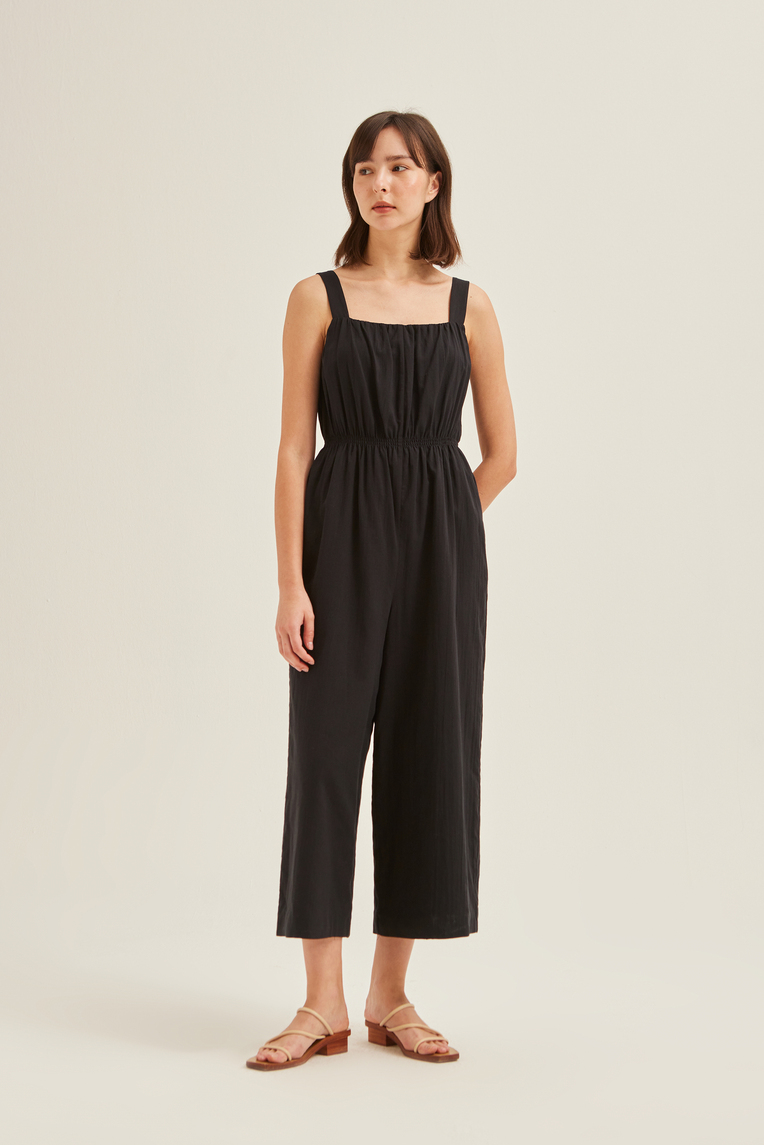 Smocked Tencel Jumpsuit