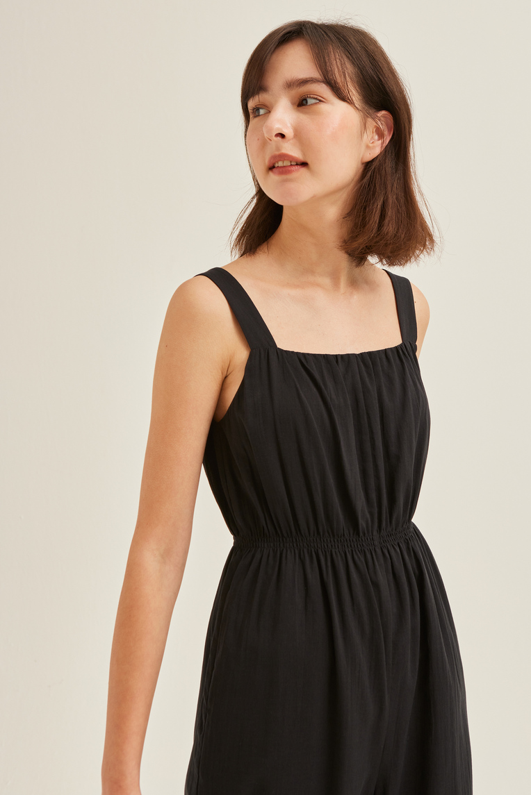 Smocked Tencel Jumpsuit