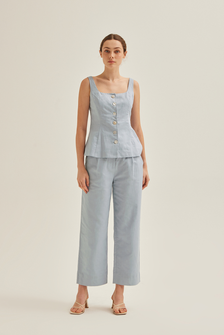 Linen Button-Down Vest