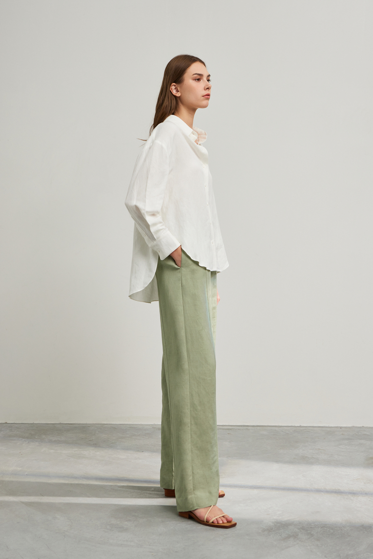 Relaxed Full-Length Linen Pants