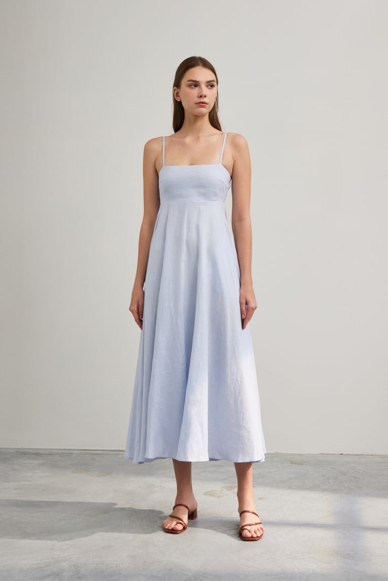 Linen Smocked-Back Sundress