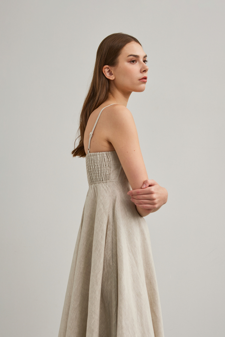 Linen Smocked-Back Sundress
