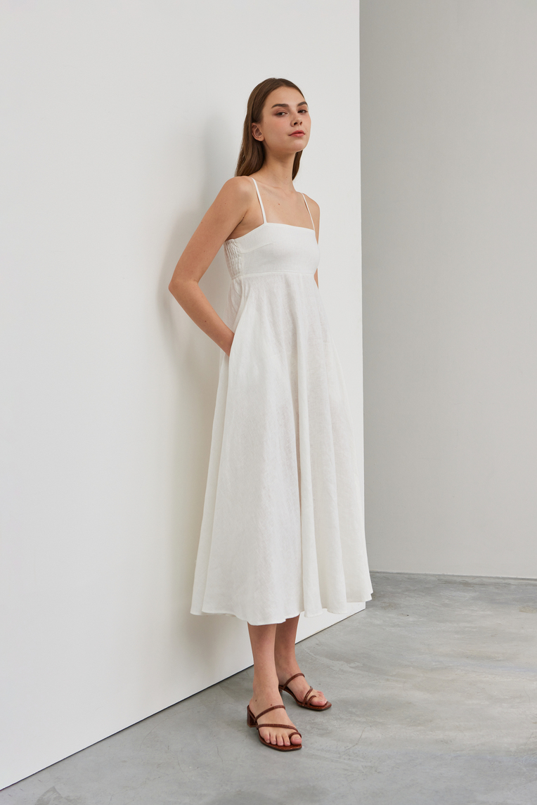 Linen Smocked-Back Sundress