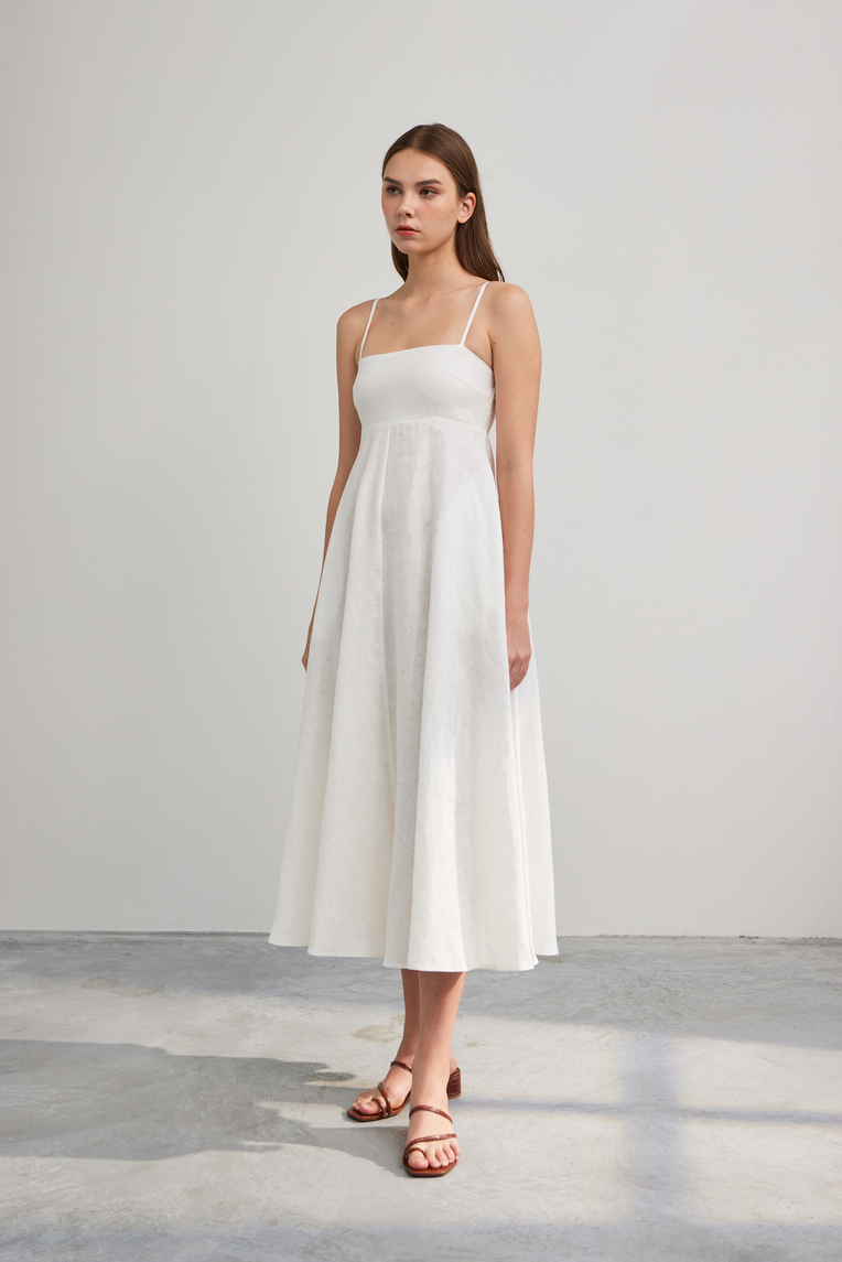 Linen Smocked-Back Sundress