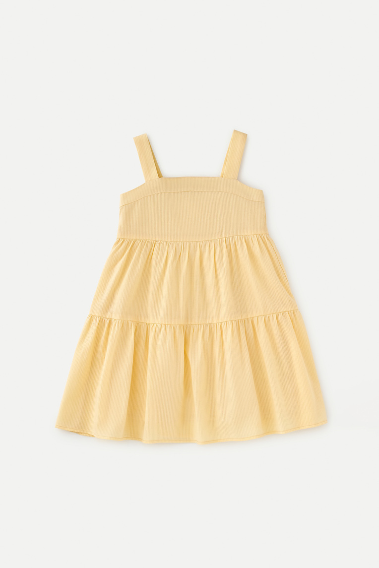 Mini Striped Cotton Tiered Dress