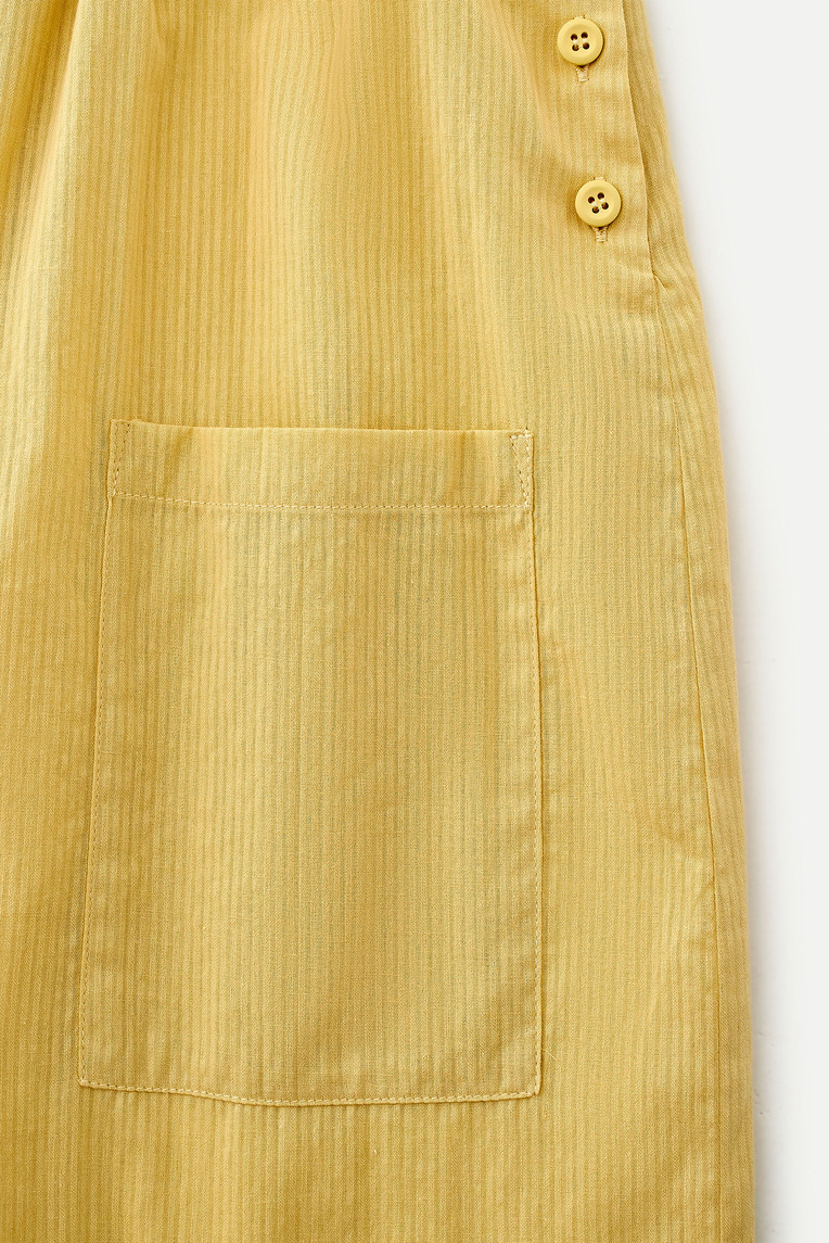 Gathered Cotton Striped Jumpsuit