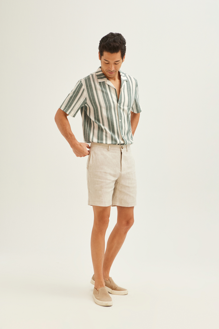 Relaxed Fit Linen Shorts