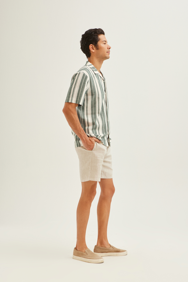 Relaxed Fit Linen Shorts