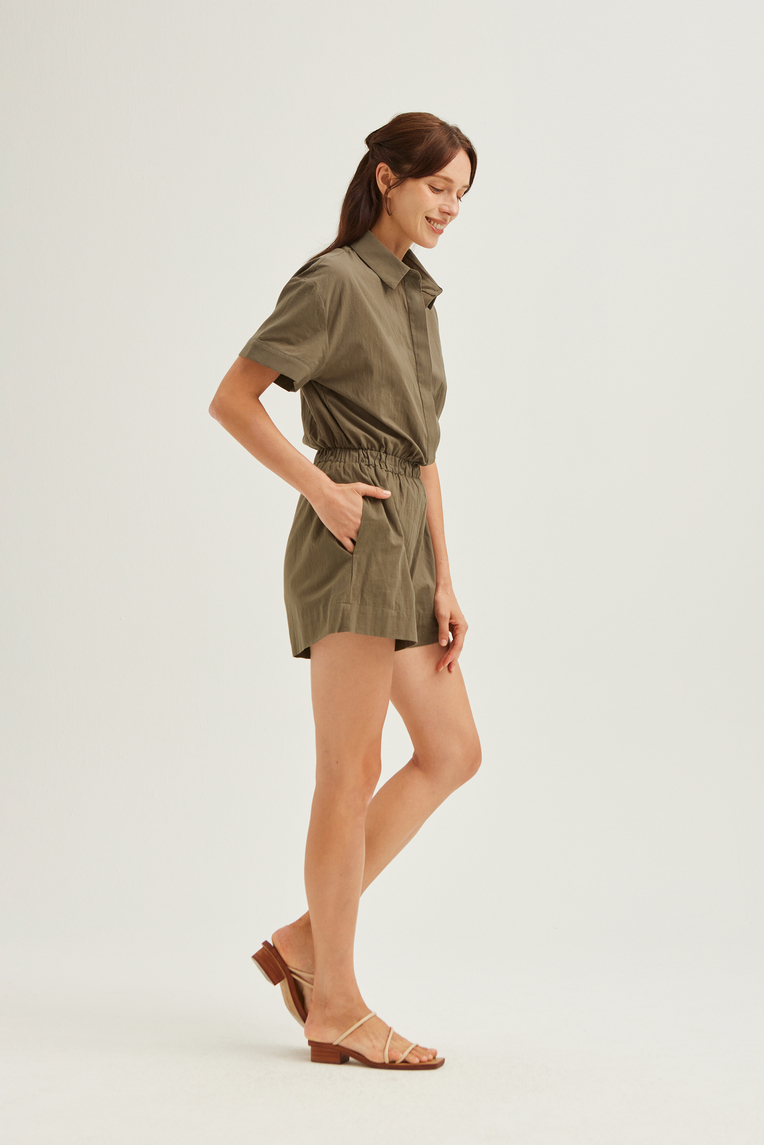 Cotton Gathered Romper