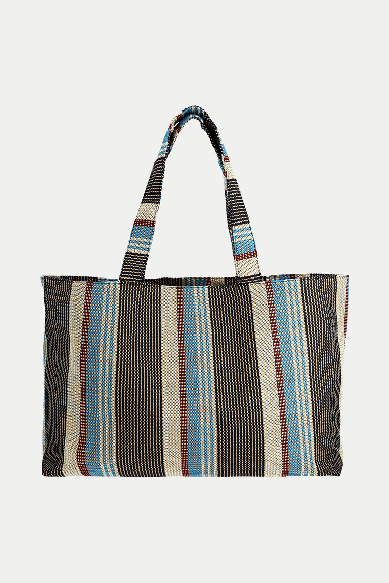 Large Striped Woven Beach Bag