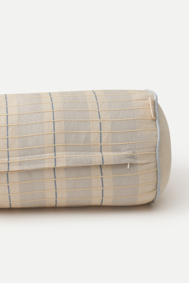 Embroidered Plaid Mini Bolster Cover