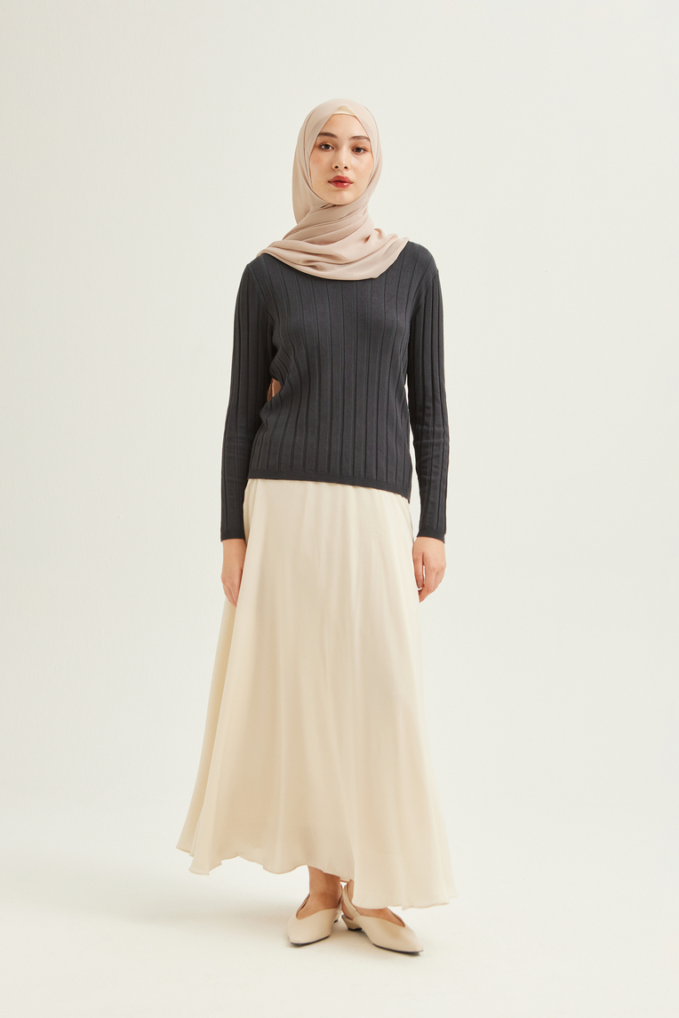 Satin-Finish Maxi Skirt