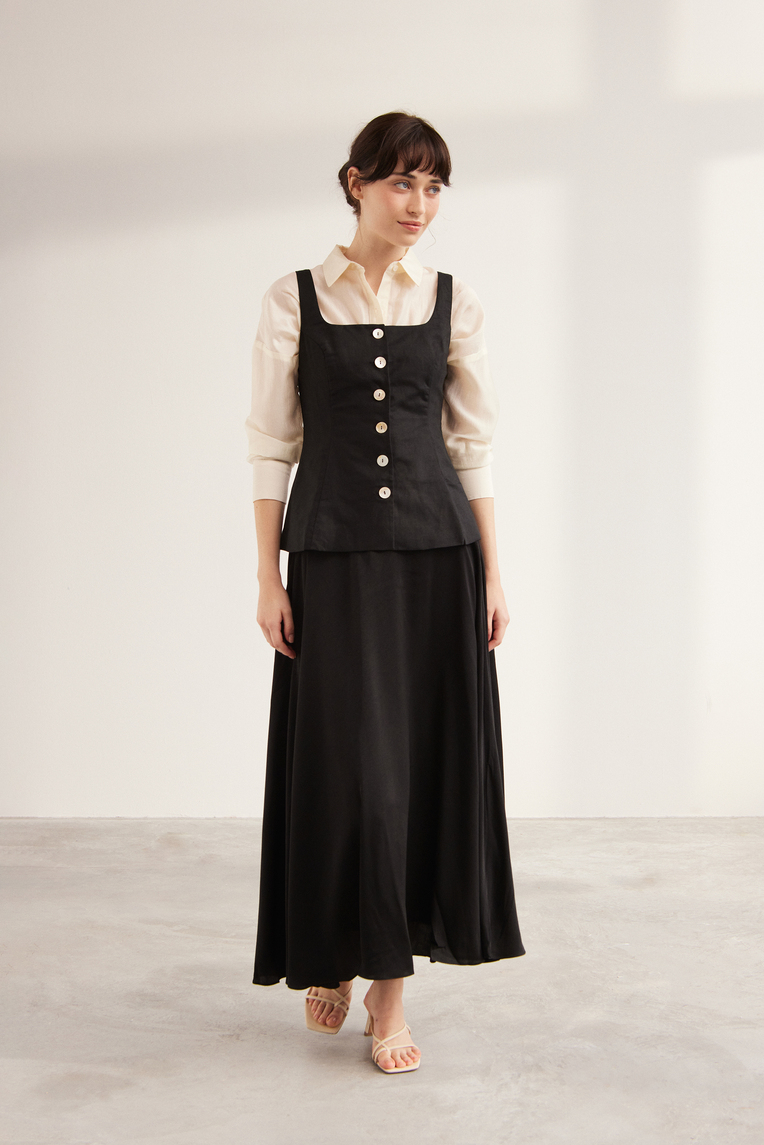 Linen Button-Down Vest