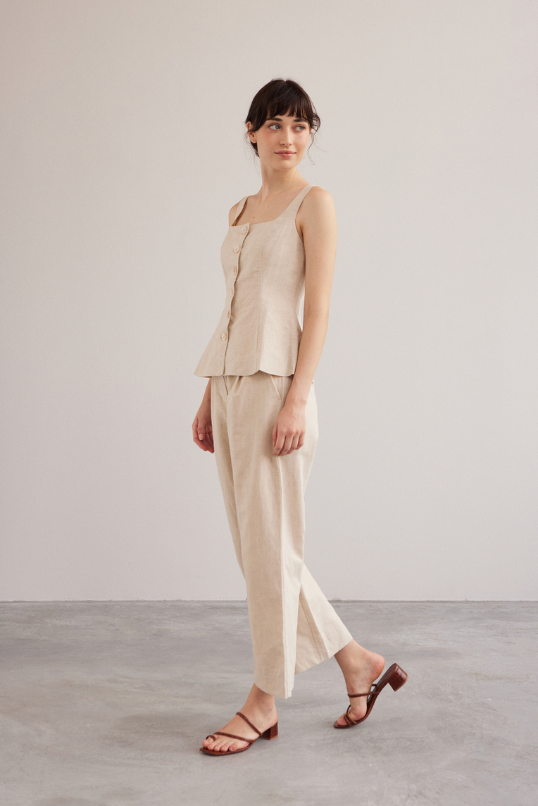 Linen Button-Down Vest