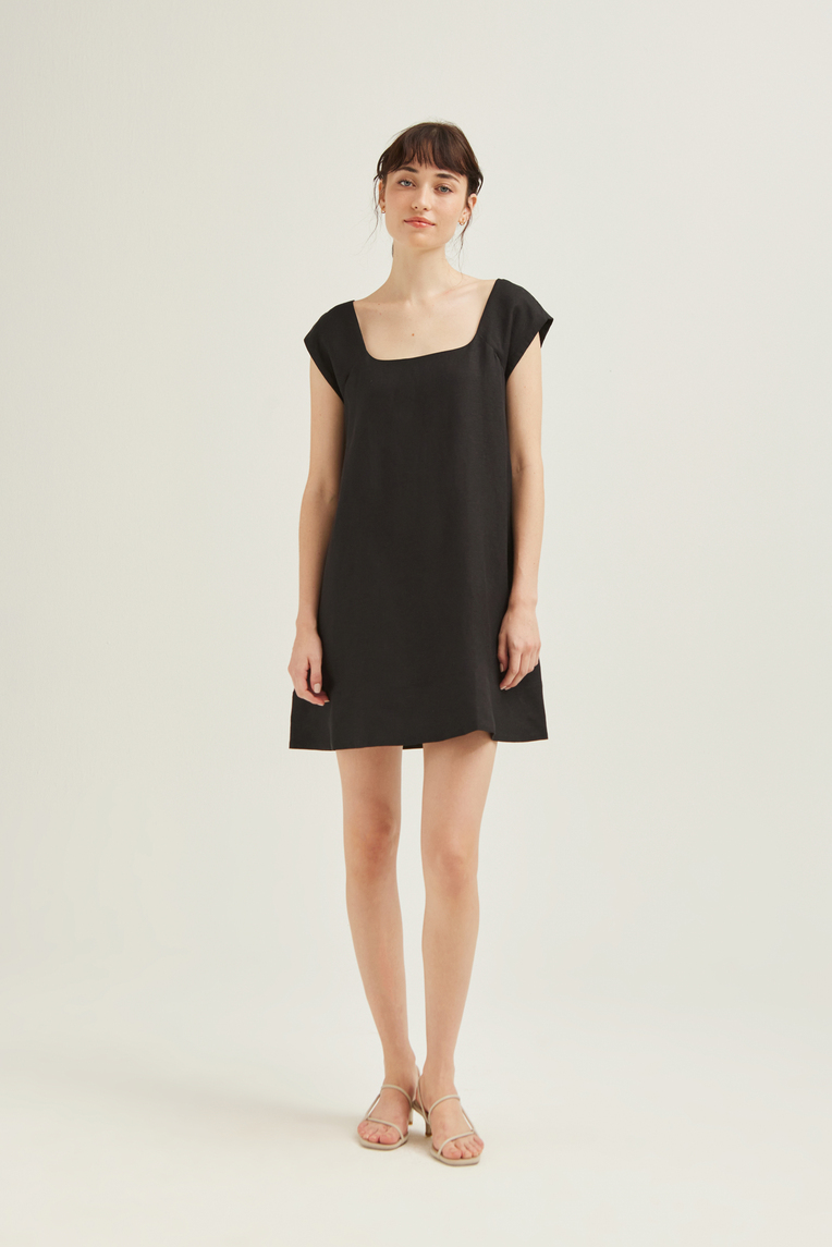 Linen Mini Swing Dress