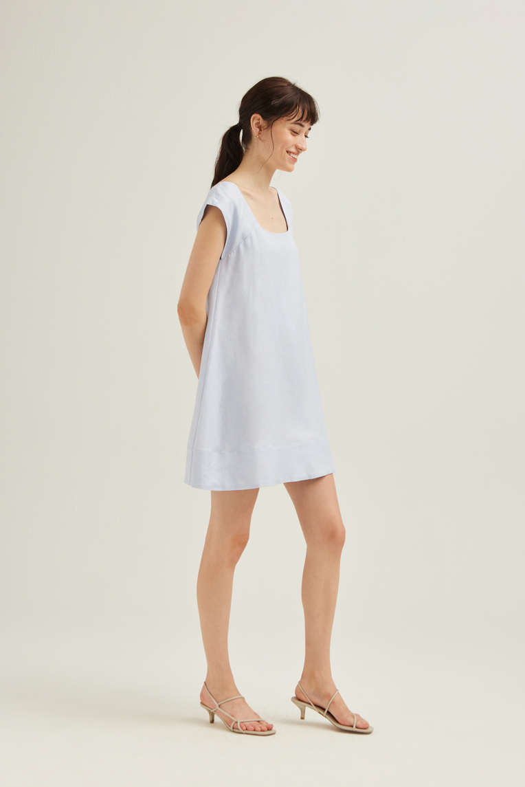 Linen Mini Swing Dress