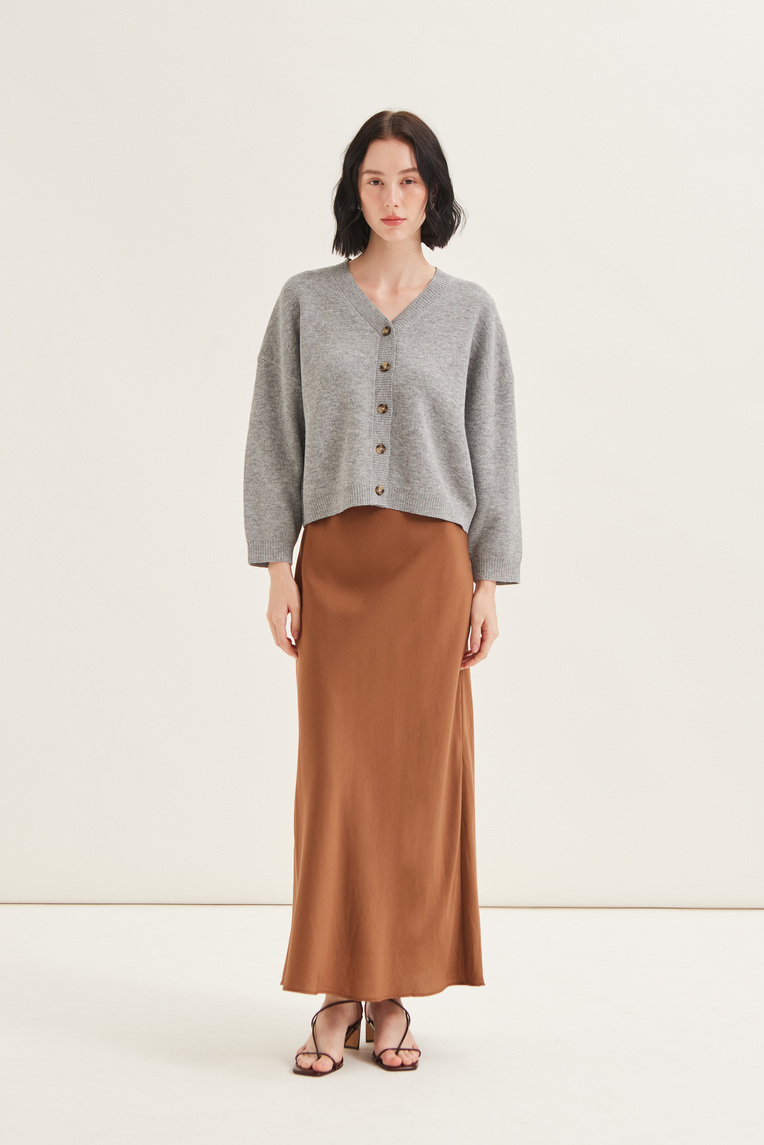 Boxy Jacquard Knit Cardigan