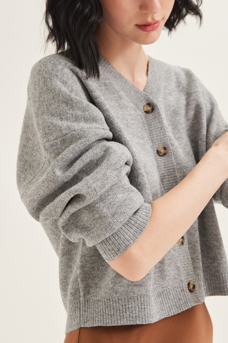 Boxy Jacquard Knit Cardigan