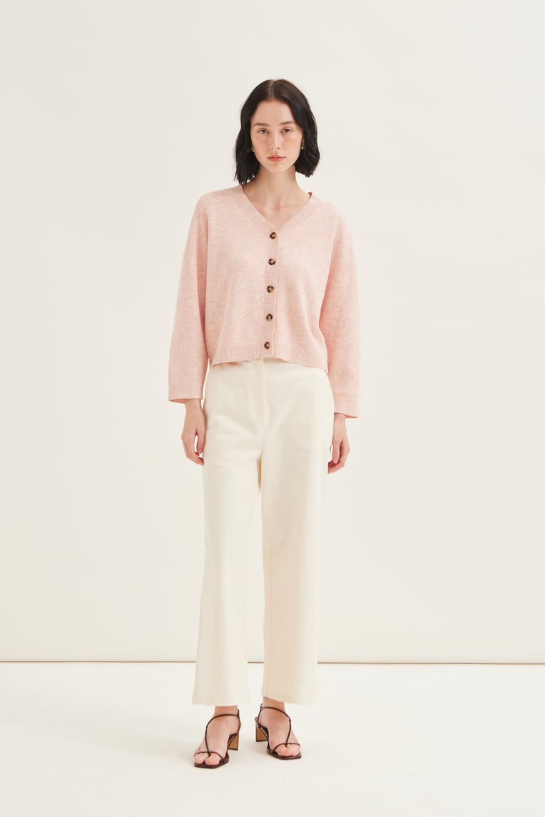 Boxy Jacquard Knit Cardigan