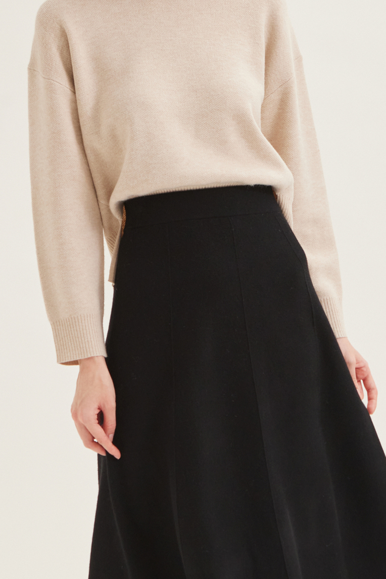 Soft Milano Knit Midi Skirt
