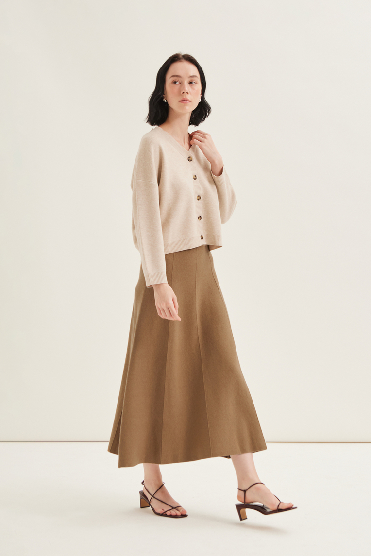 Soft Milano Knit Midi Skirt