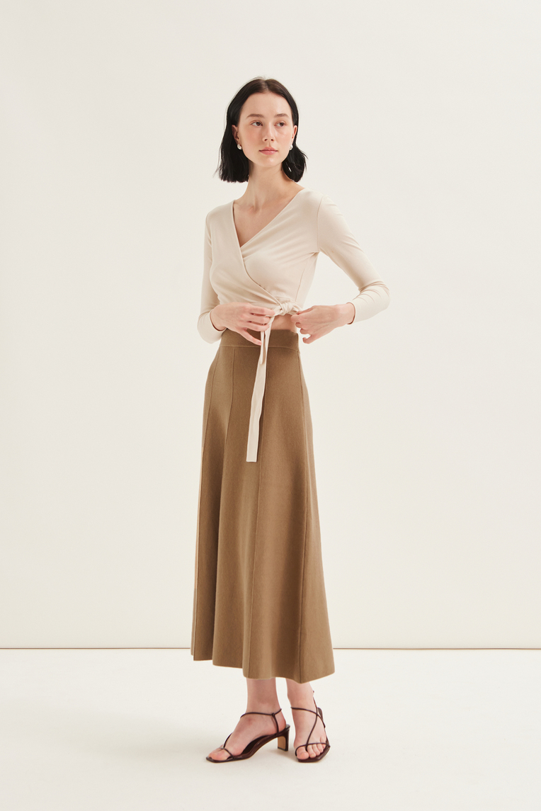 Soft Milano Knit Midi Skirt