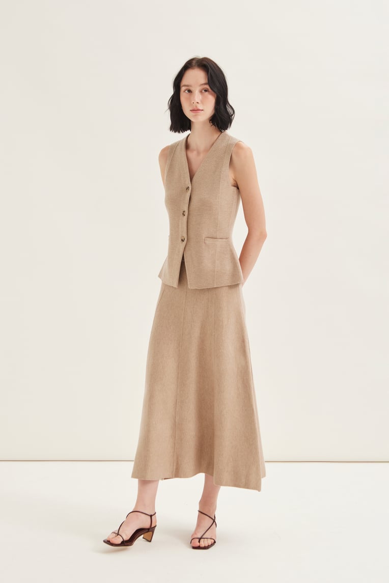 Soft Milano Knit Midi Skirt