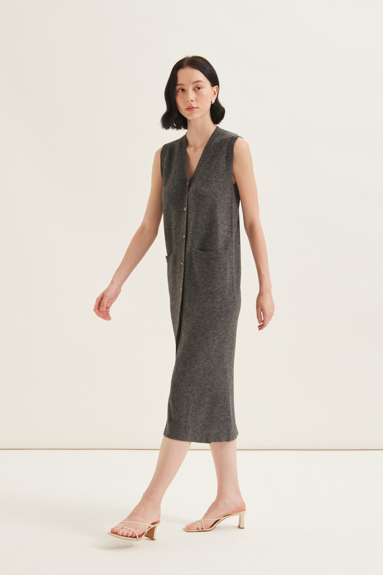 Button Down Jacquard Knit Dress