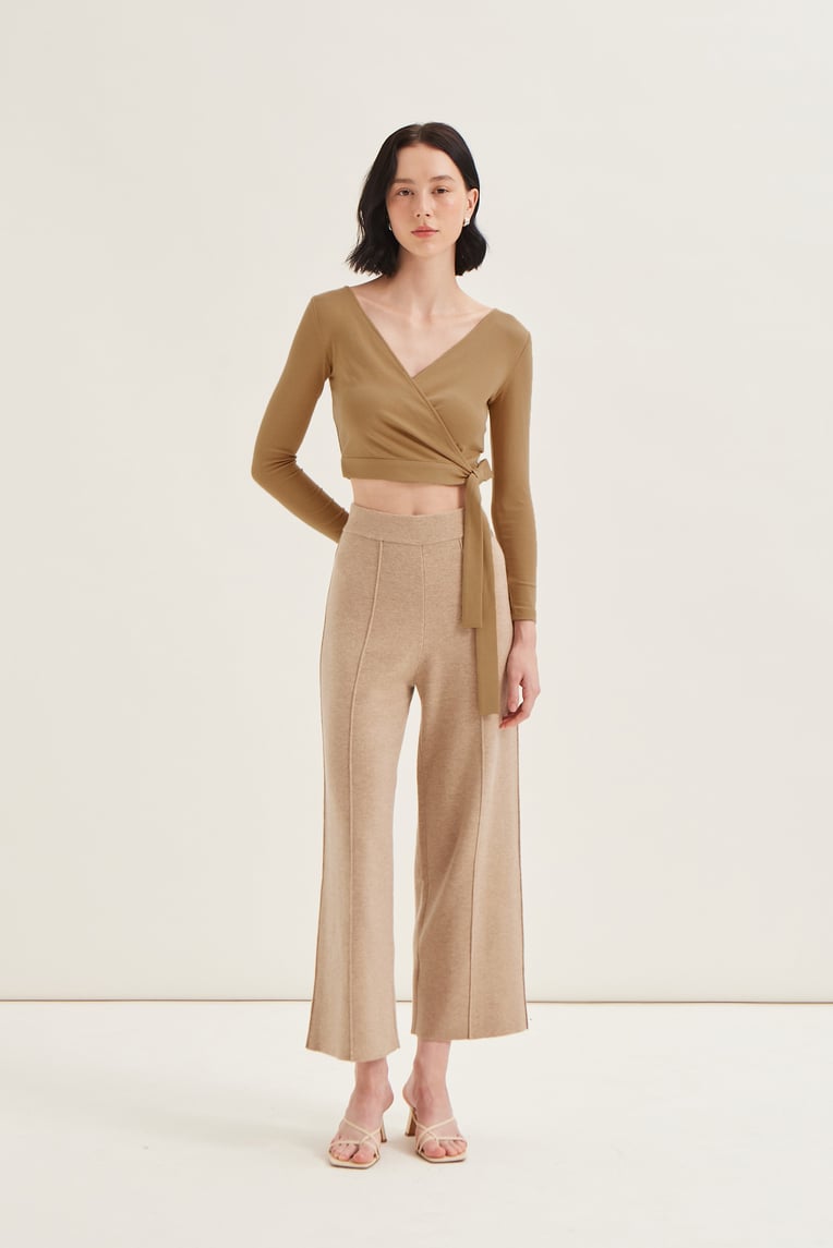 Two-Way Jersey Wrap Top