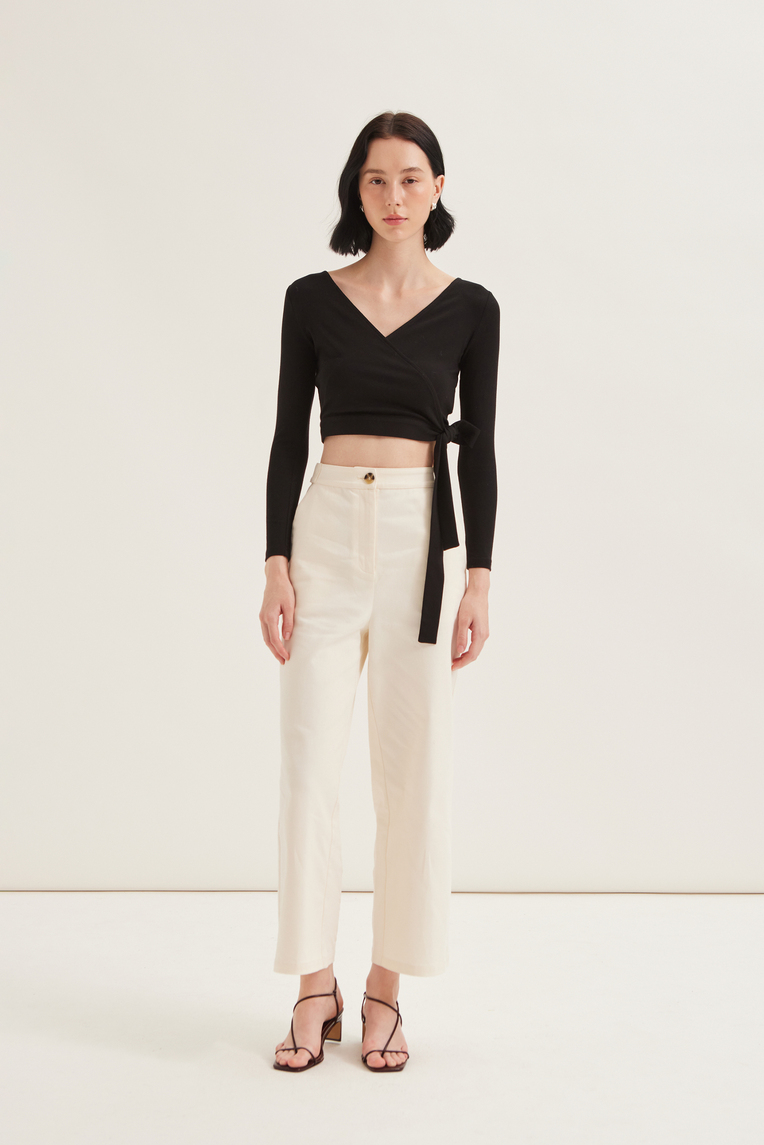 Two-Way Jersey Wrap Top