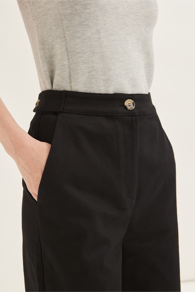 Cotton Twill Full-Length Pants