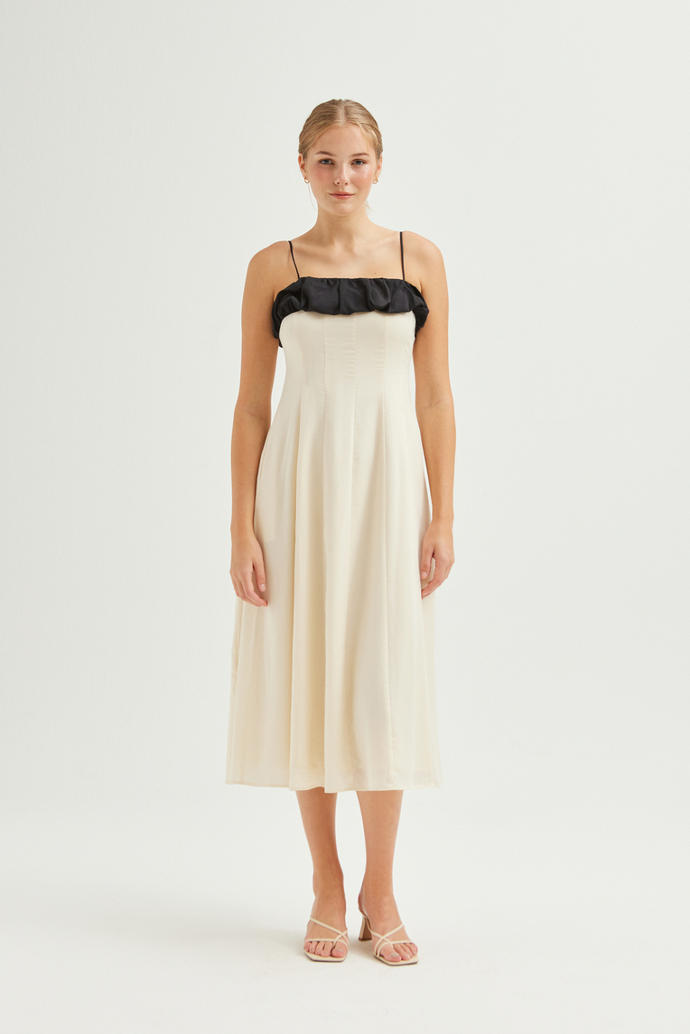 Contrast Ruffle Cami Dress