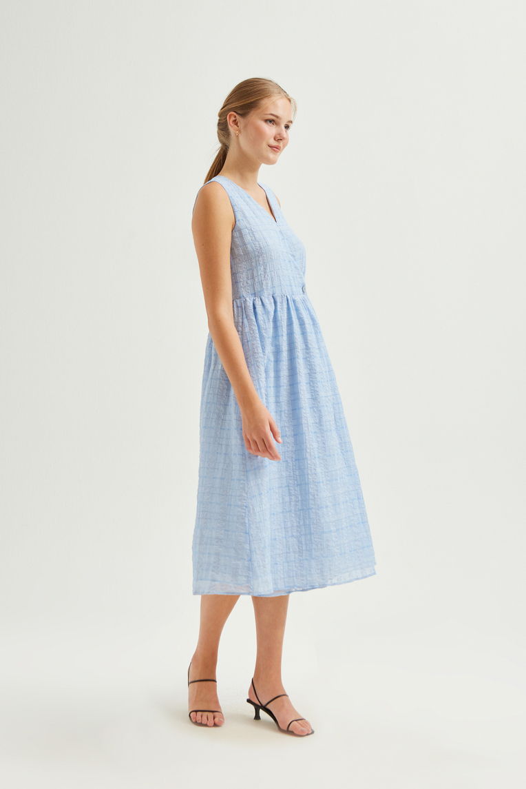 Textured Cotton Wrap Dress