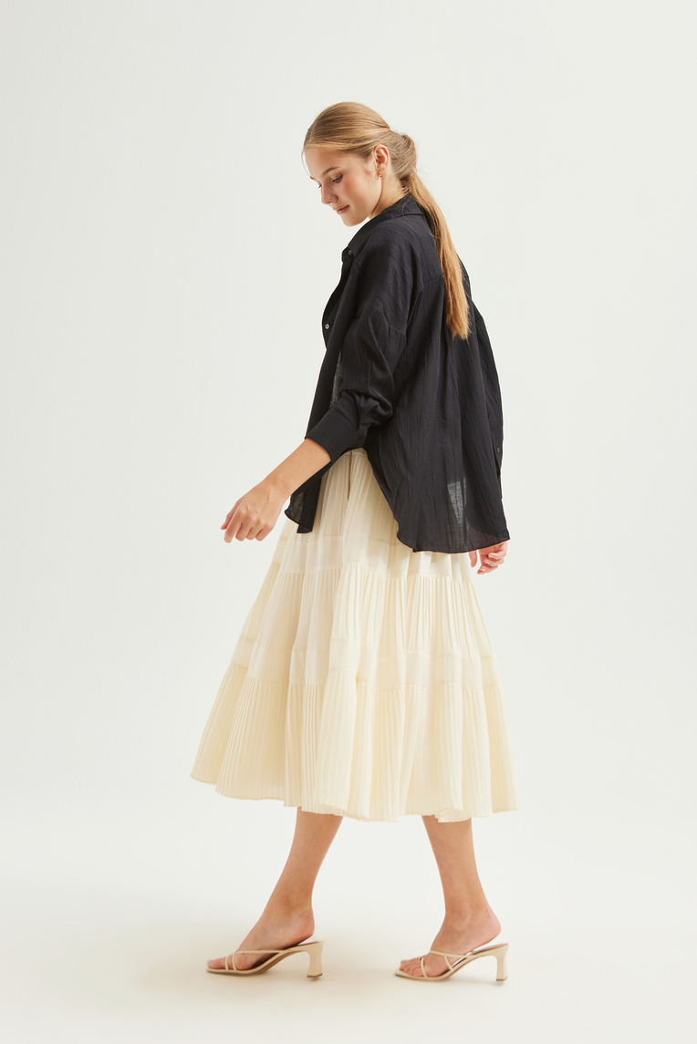 Crinkled Viscose Oversized Shirt