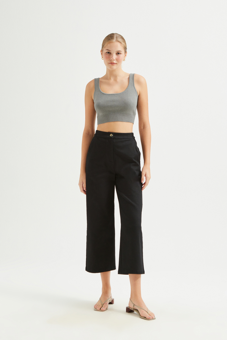 Ribbed Hem Crop Top