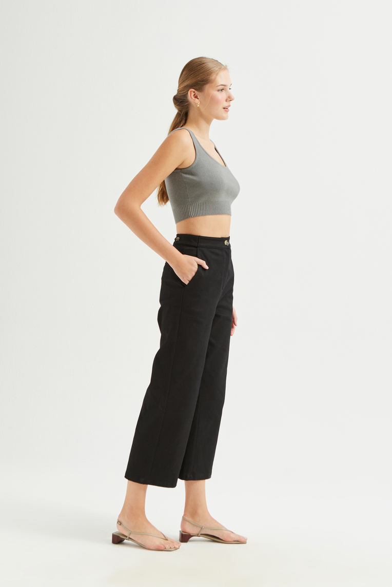 Ribbed Hem Crop Top