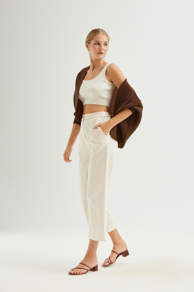 Ribbed Hem Crop Top