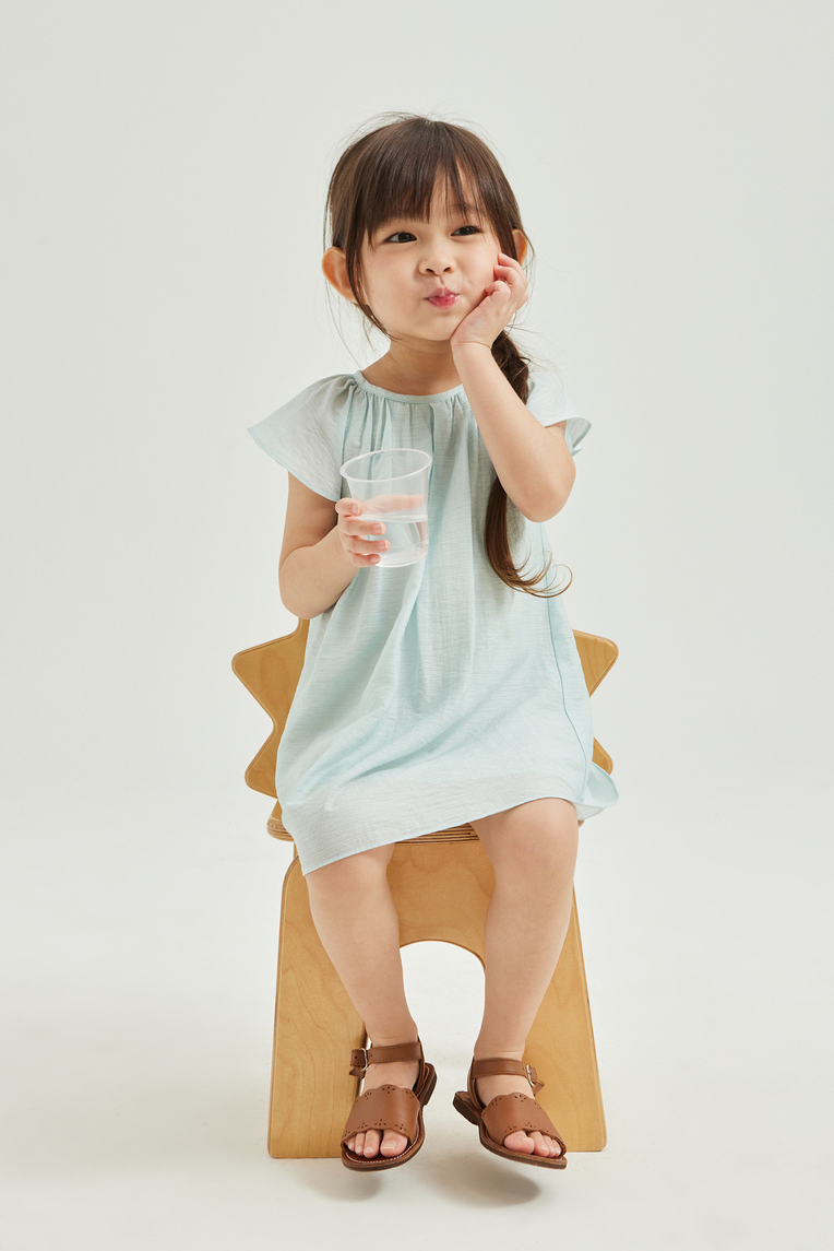 Viscose Flutter Sleeve Dress