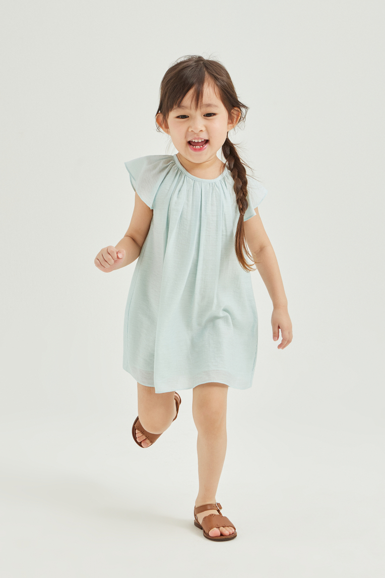 Viscose Flutter Sleeve Dress