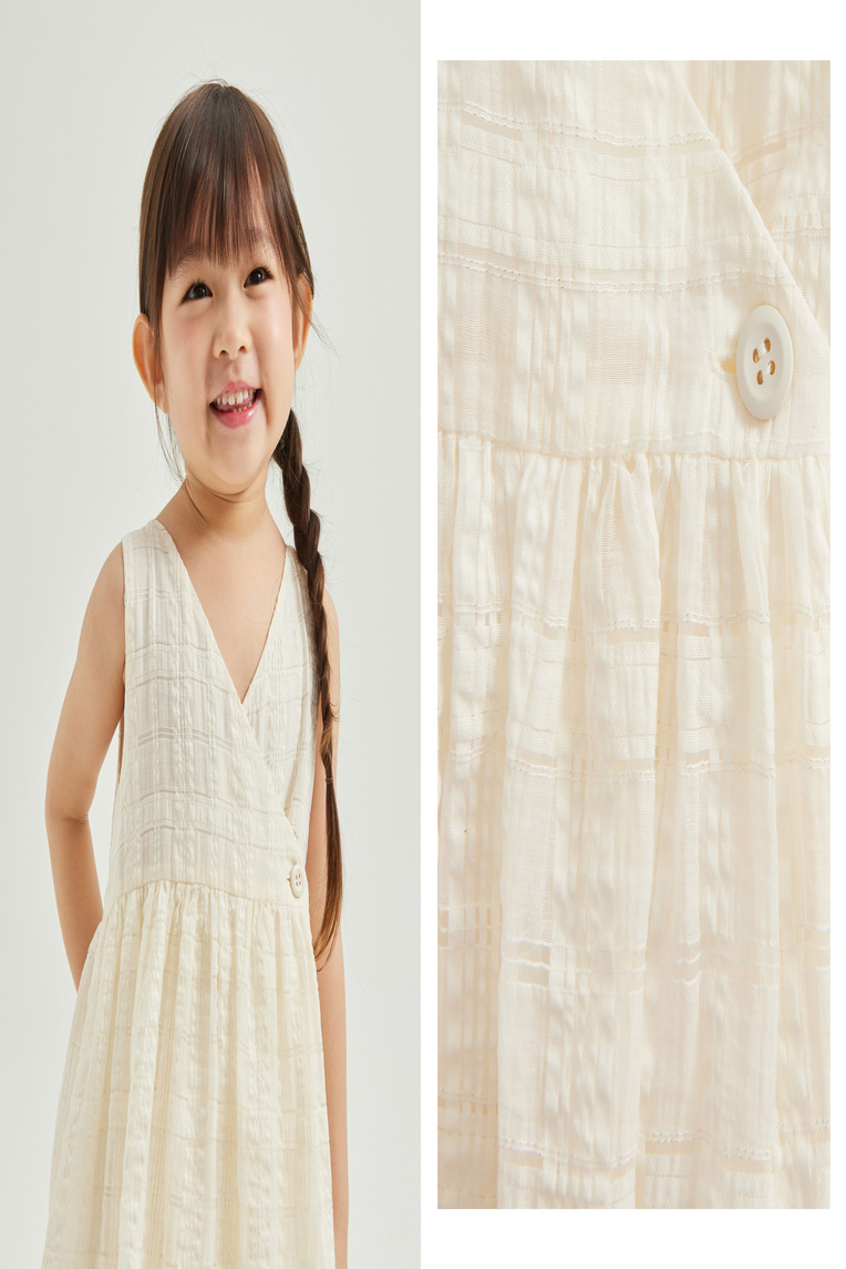 Textured Mini Cotton Wrap Dress