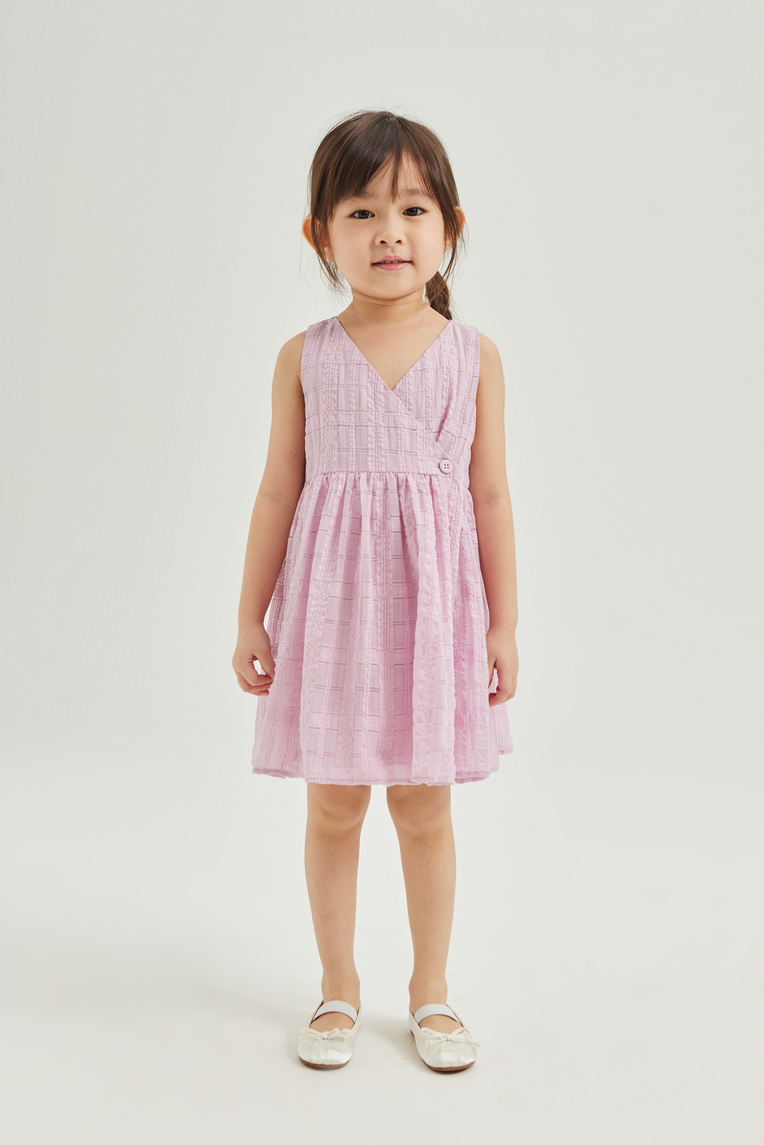 Textured Mini Cotton Wrap Dress